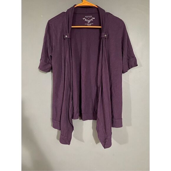 Sonoma Lifestyle Purple 3/4 Sleeve Open Front Cotton Cardigan Size Small - Picture 1 of 5